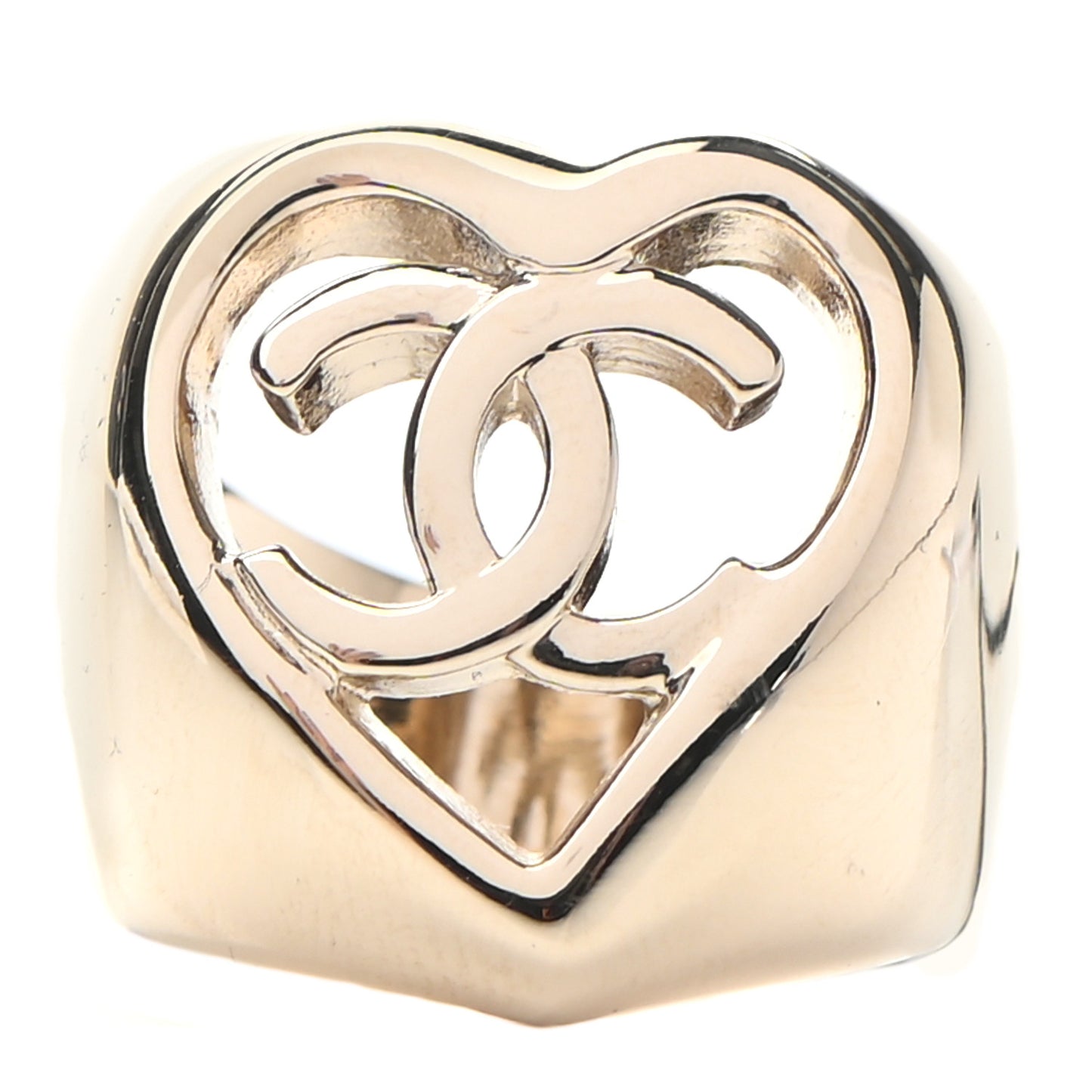Metal CC Heart Ring 52 Gold