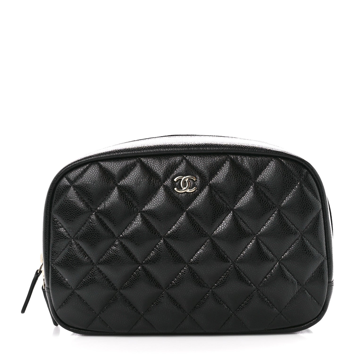Chanel Caviar Quilted Medium Curvy Pouch Cosmetic Case Black 1 of 11
