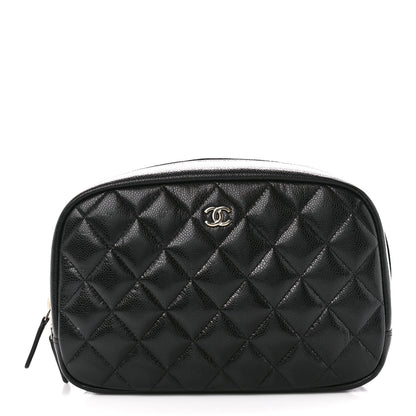 Chanel Caviar Quilted Medium Curvy Pouch Cosmetic Case Black 1 of 11