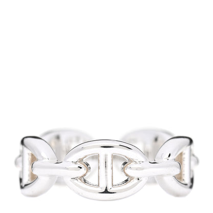 Hermes Sterling Silver PM Chaine d'Ancre Enchainee Band Ring 51 5.75 1 of 9