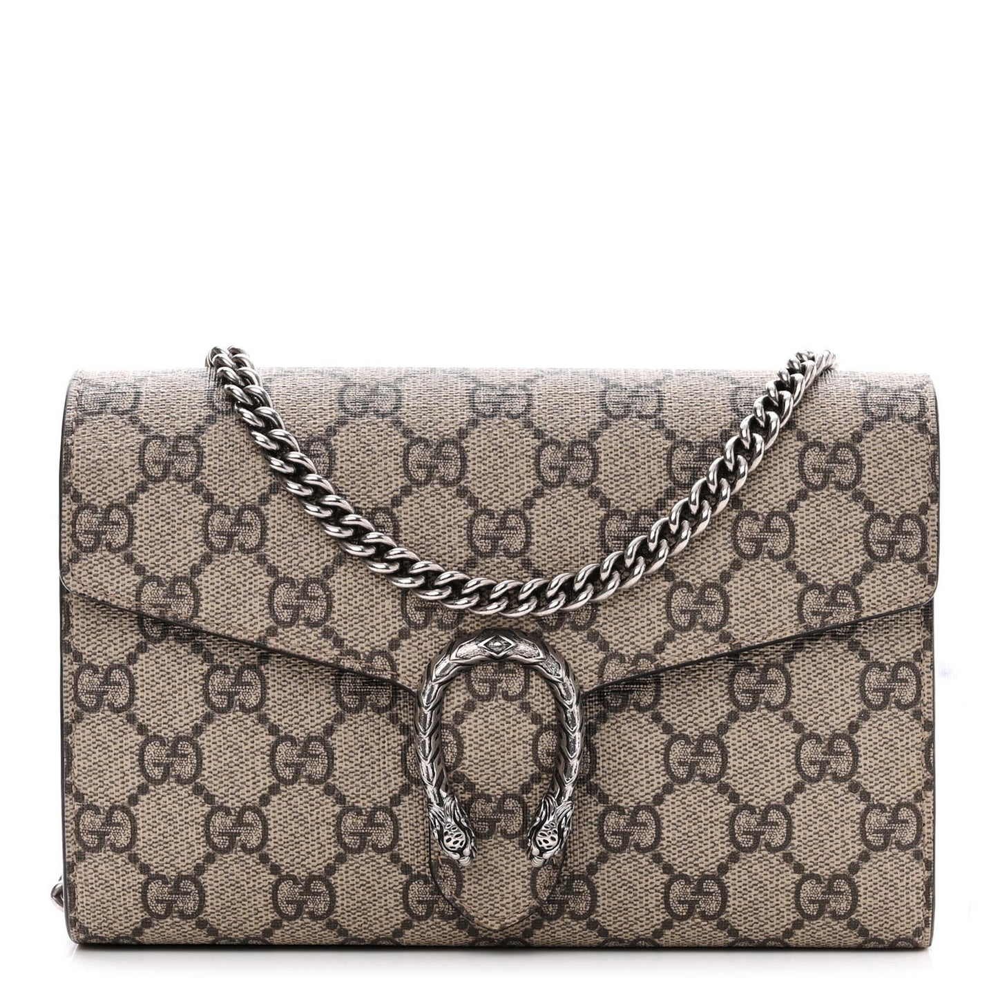 GG Supreme Monogram Mini Dionysus Chain Wallet Beige Taupe