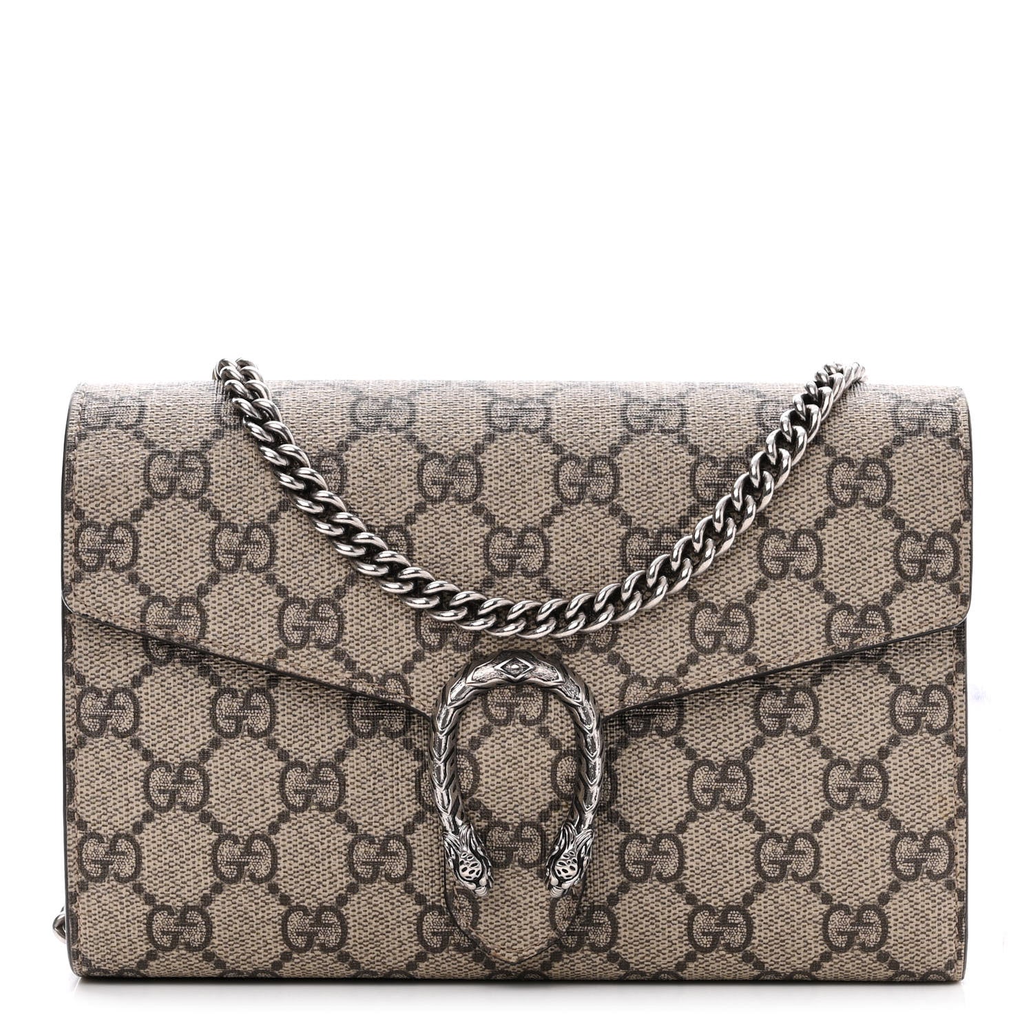 Gucci GG Supreme Monogram Mini Dionysus Chain Wallet Beige Taupe 1 of 12