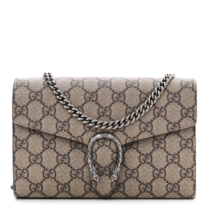 Gucci GG Supreme Monogram Mini Dionysus Chain Wallet Beige Taupe 1 of 12