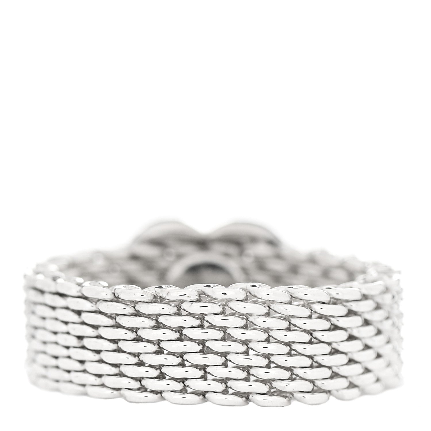 Tiffany Sterling Silver Somerset Mesh Heart Ring 49 4.75 3 of 4
