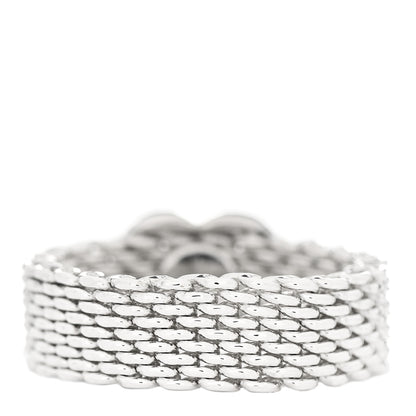 Tiffany Sterling Silver Somerset Mesh Heart Ring 49 4.75 3 of 4