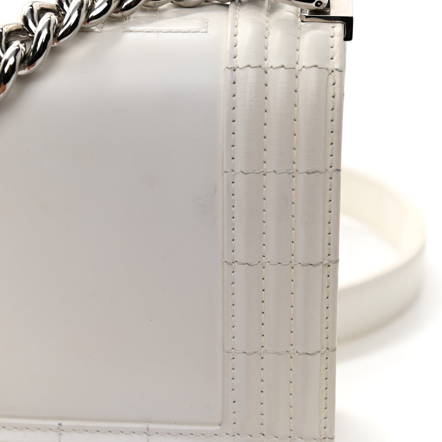 Chanel Glazed Calfskin Medium Boy Flap White 11 of 12
