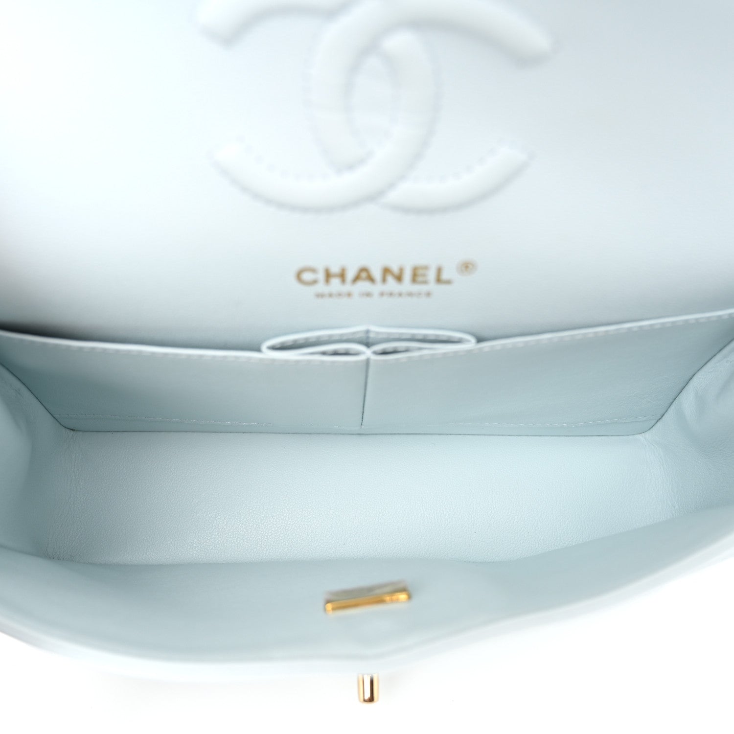 Chanel Caviar Quilted Small Double Flap Light Blue 5 of 11