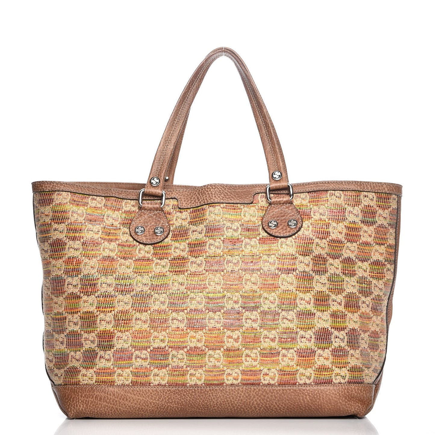 Straw Libeccio Monogram Large Sunset Tote Multicolor