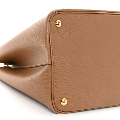 Prada Saffiano Cuir Medium Double Bag Cannella Turchese 8 of 10
