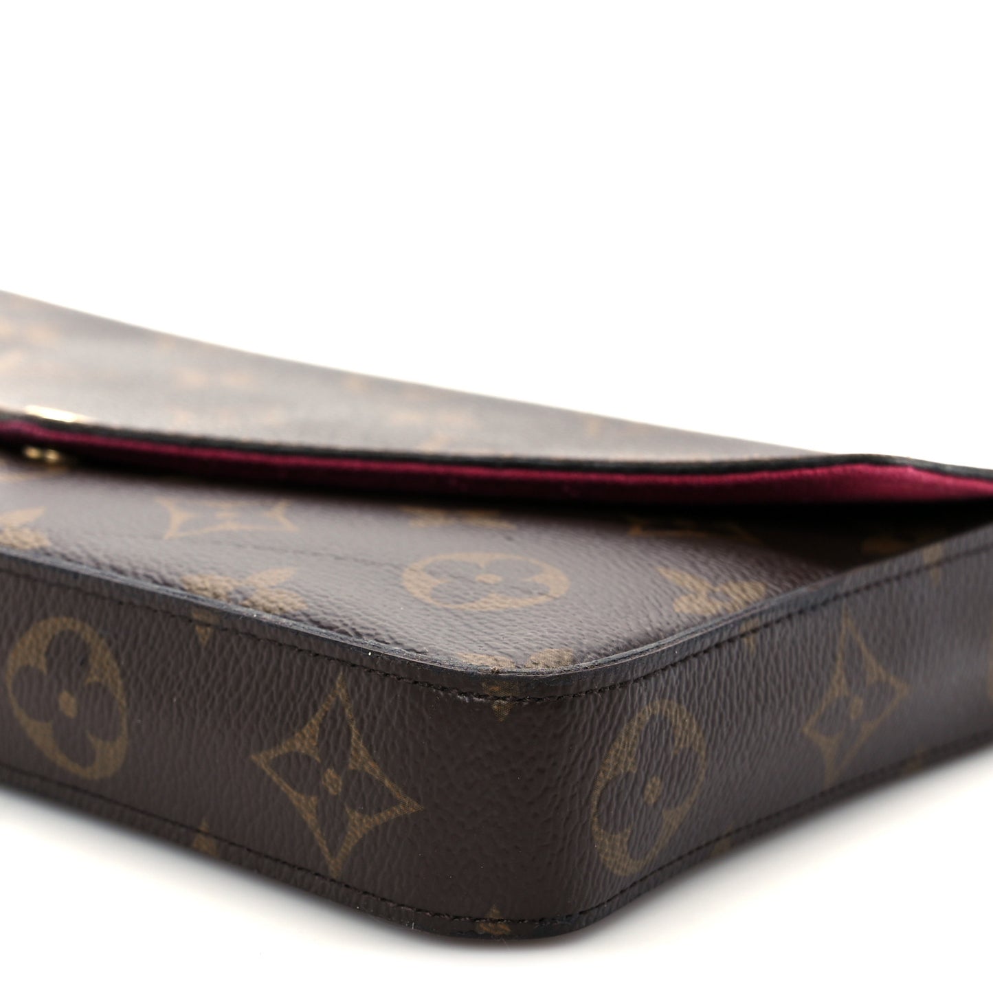 Monogram Pochette Felicie Chain Wallet Fuchsia