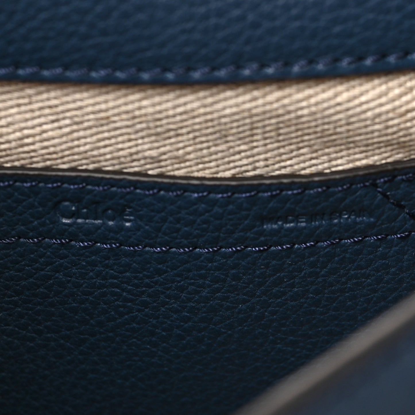 Grained Calfskin Small Marcie Saddle Bag Navy