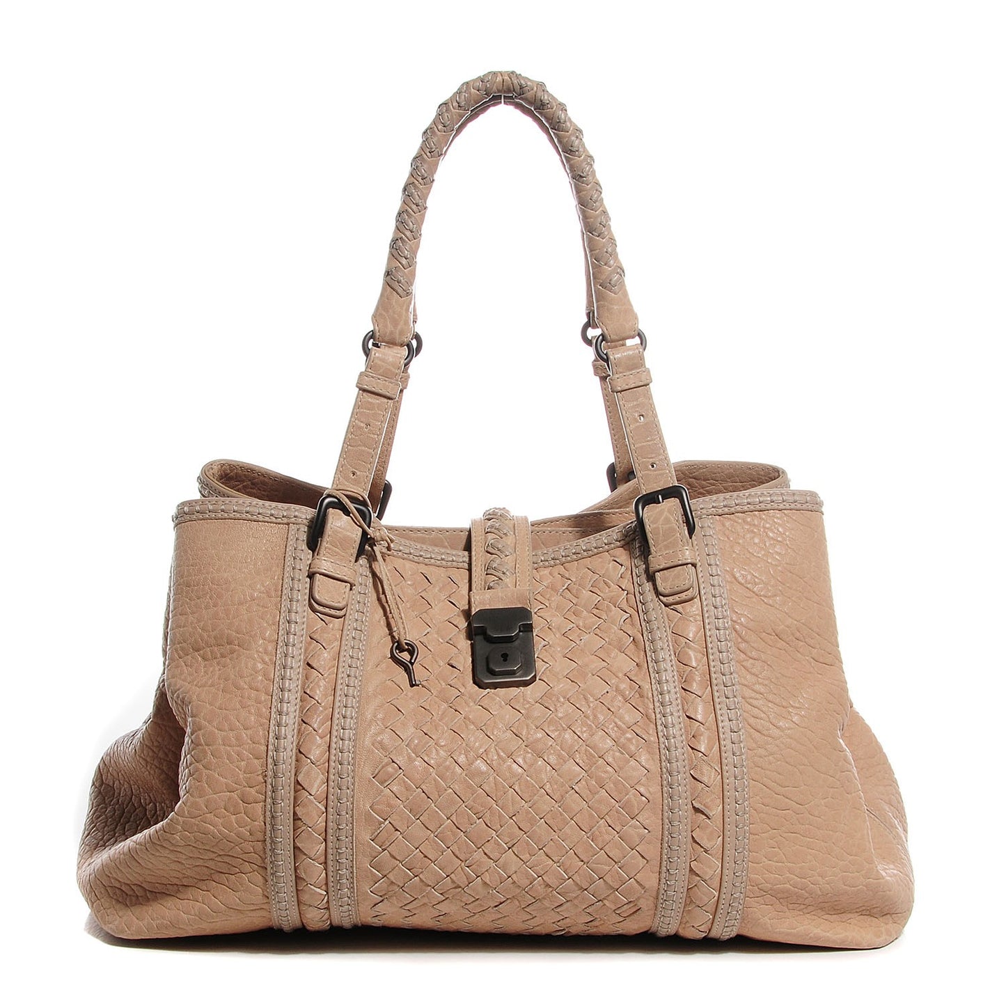 Nappa Intrecciato Punto Mocassino Roma Tote Cloth