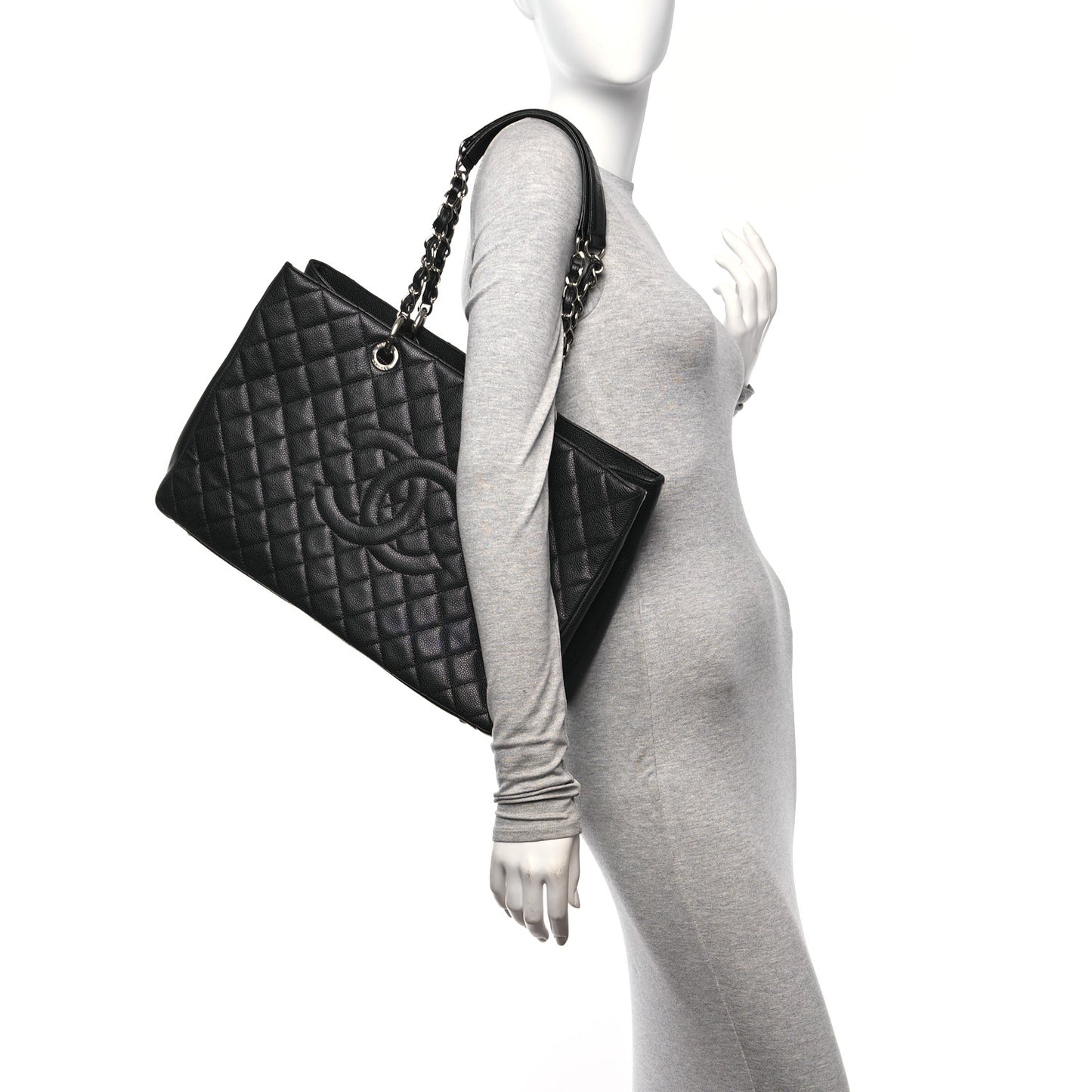 Caviar Quilted XL Grand Shopping Tote GST Black