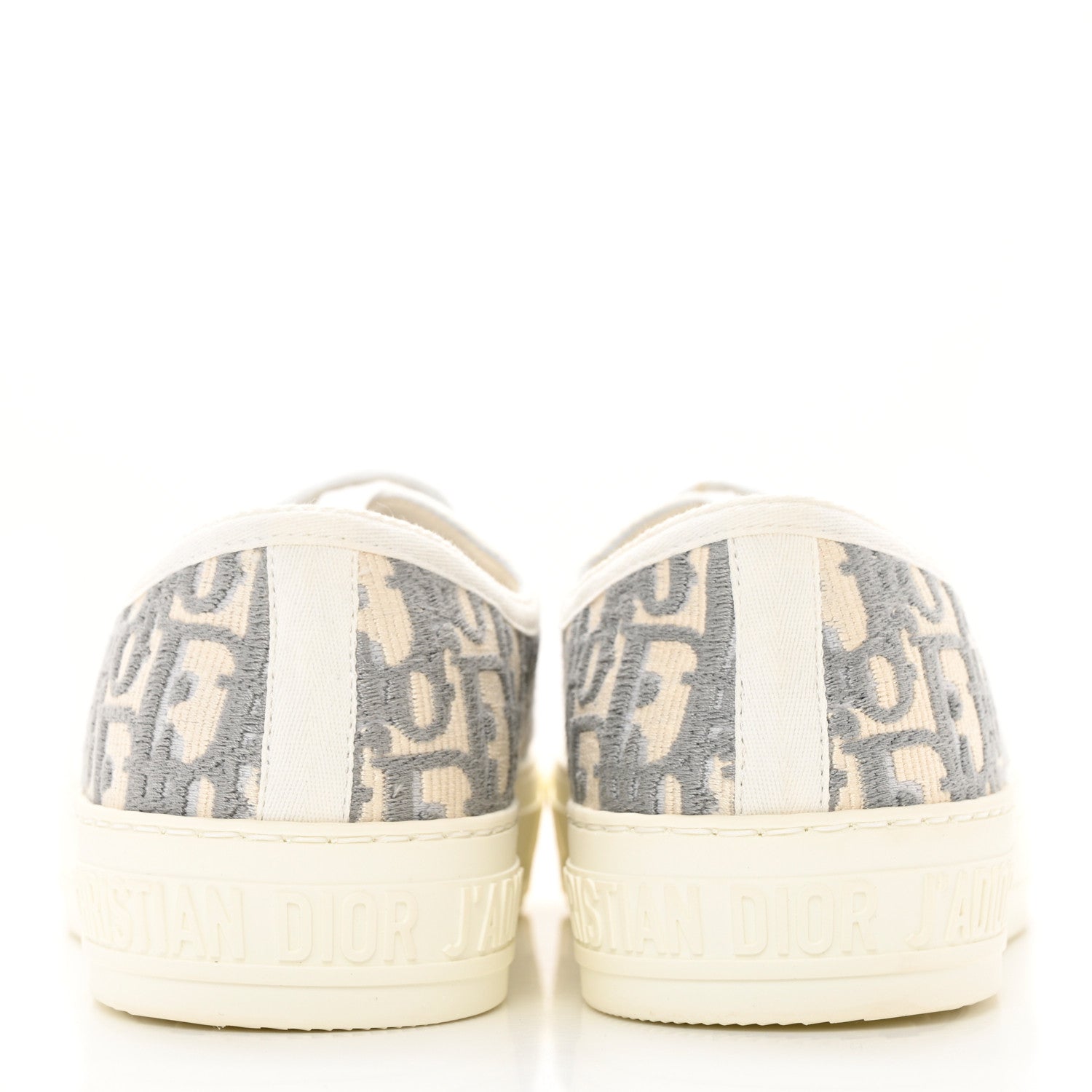 Christian Dior Canvas Oblique Walk'N'Dior Low Top Sneakers 38 Grey Stone 5 of 15