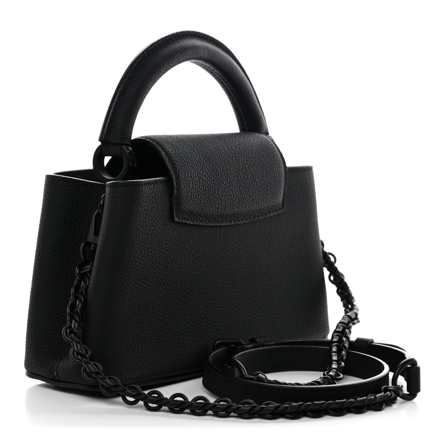 Louis Vuitton Matte Taurillon Capucines East West Mini All Black 3 of 10