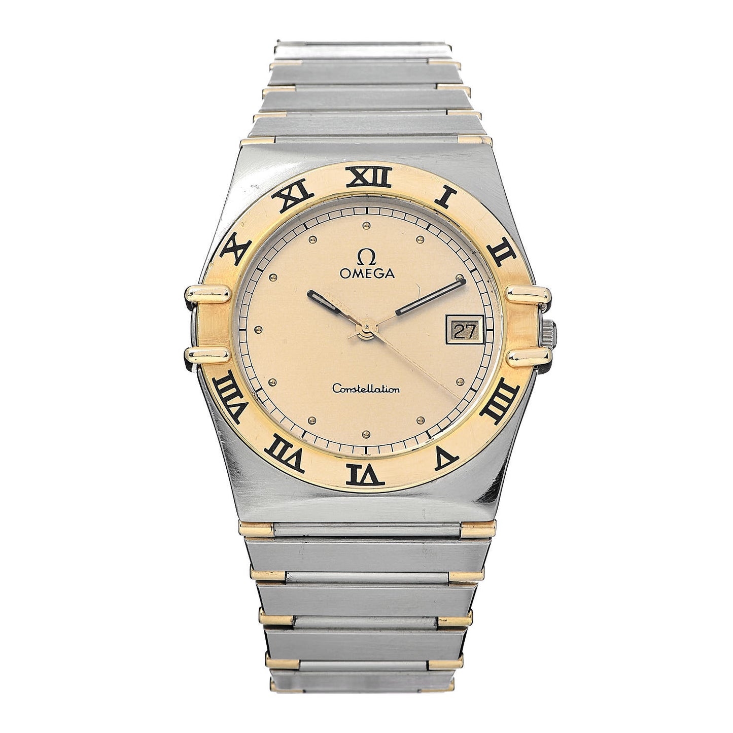 Stainless Steel 18K Yellow Gold 33mm Constellation Quartz Watch Champagne 796.1180