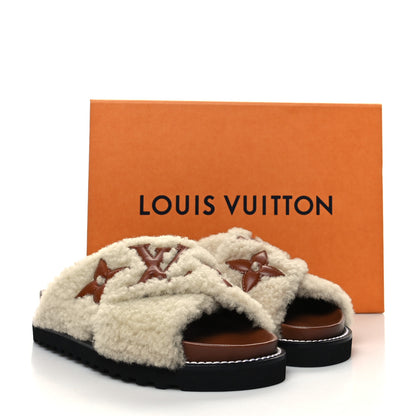 Louis Vuitton Shearling Paseo Flat Comfort Mule 37 Brown 9 of 9