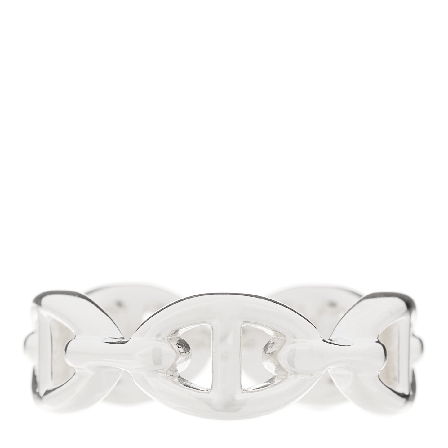 Sterling Silver PM Chaine d'Ancre Enchainee Band Ring 53 6.5