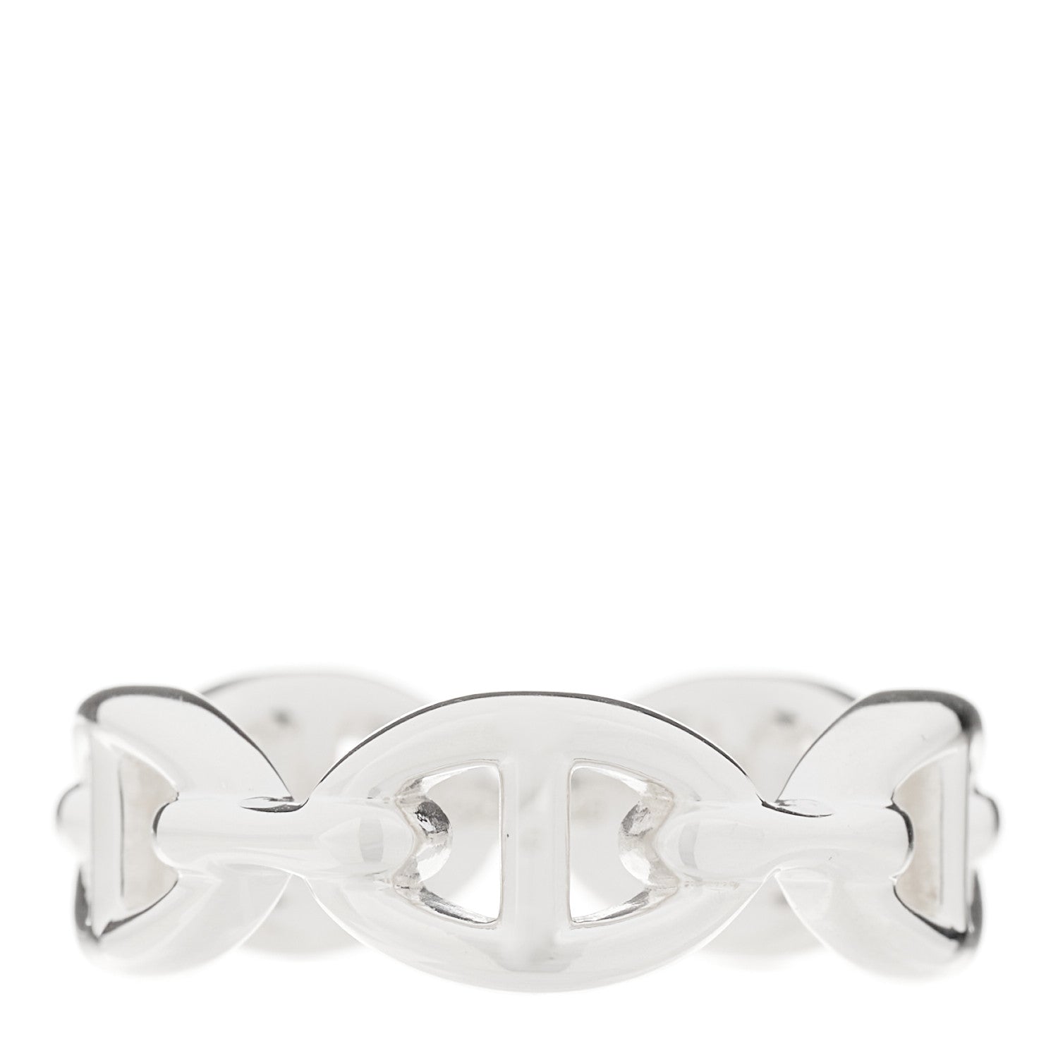 Hermes Sterling Silver PM Chaine d'Ancre Enchainee Band Ring 53 6.5 3 of 9
