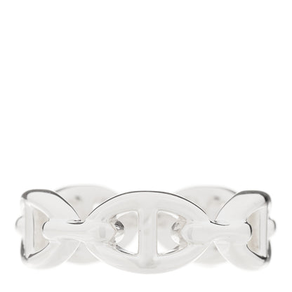 Hermes Sterling Silver PM Chaine d'Ancre Enchainee Band Ring 53 6.5 3 of 9
