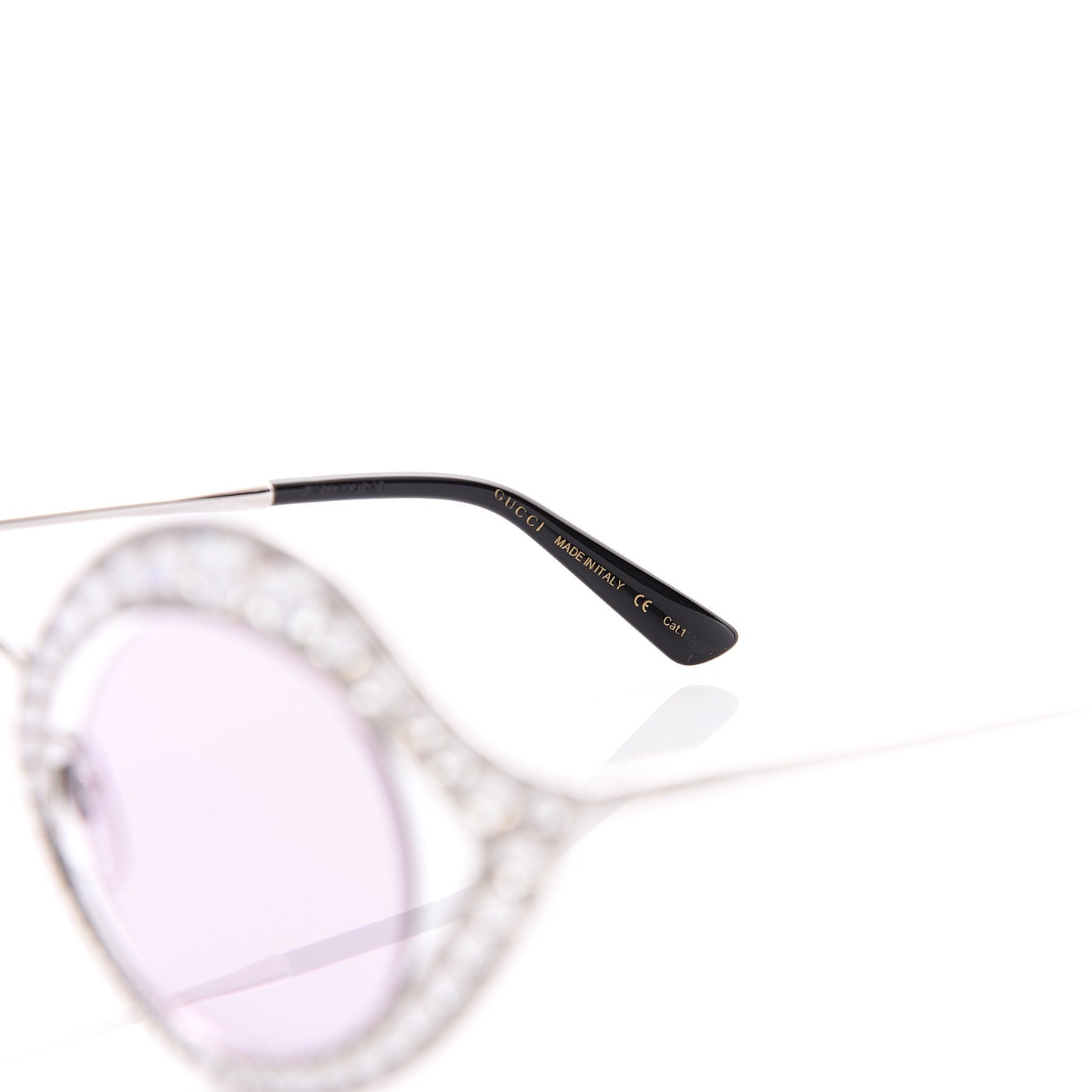 Metal Crystal Cat Eye Sunglasses GG0046S Silver