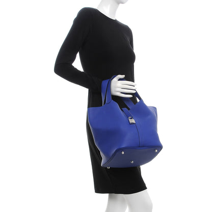 Hermes Taurillon Clemence Picotin Lock 26 GM Bleu Electrique 2 of 8