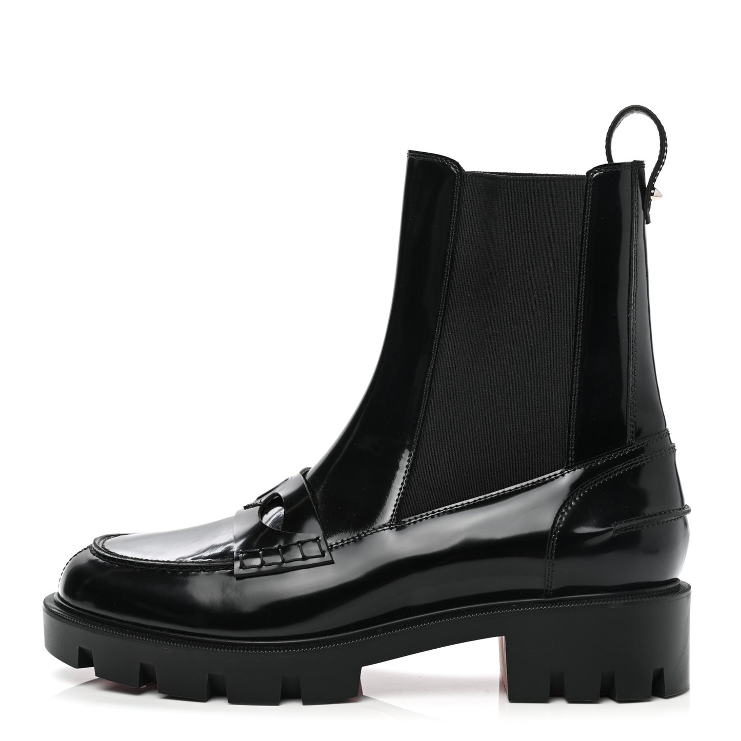 Patent Montezu Lug Chelsea Boots 38.5 Black