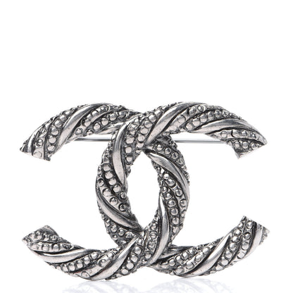 Chanel Ruthenium Twisted CC Brooch 1 of 7