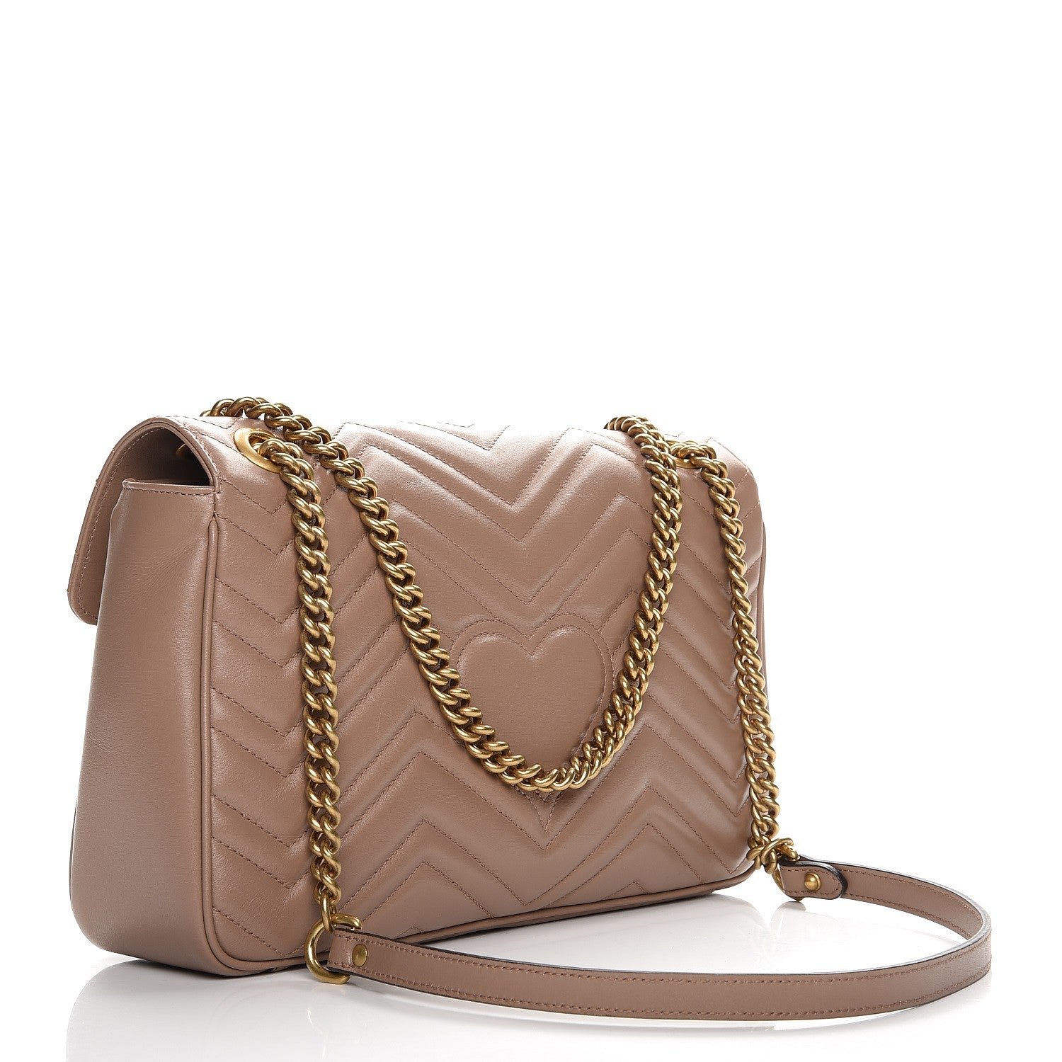 Gucci Calfskin Matelasse Medium GG Marmont Shoulder Bag Porcelain Rose 3 of 7