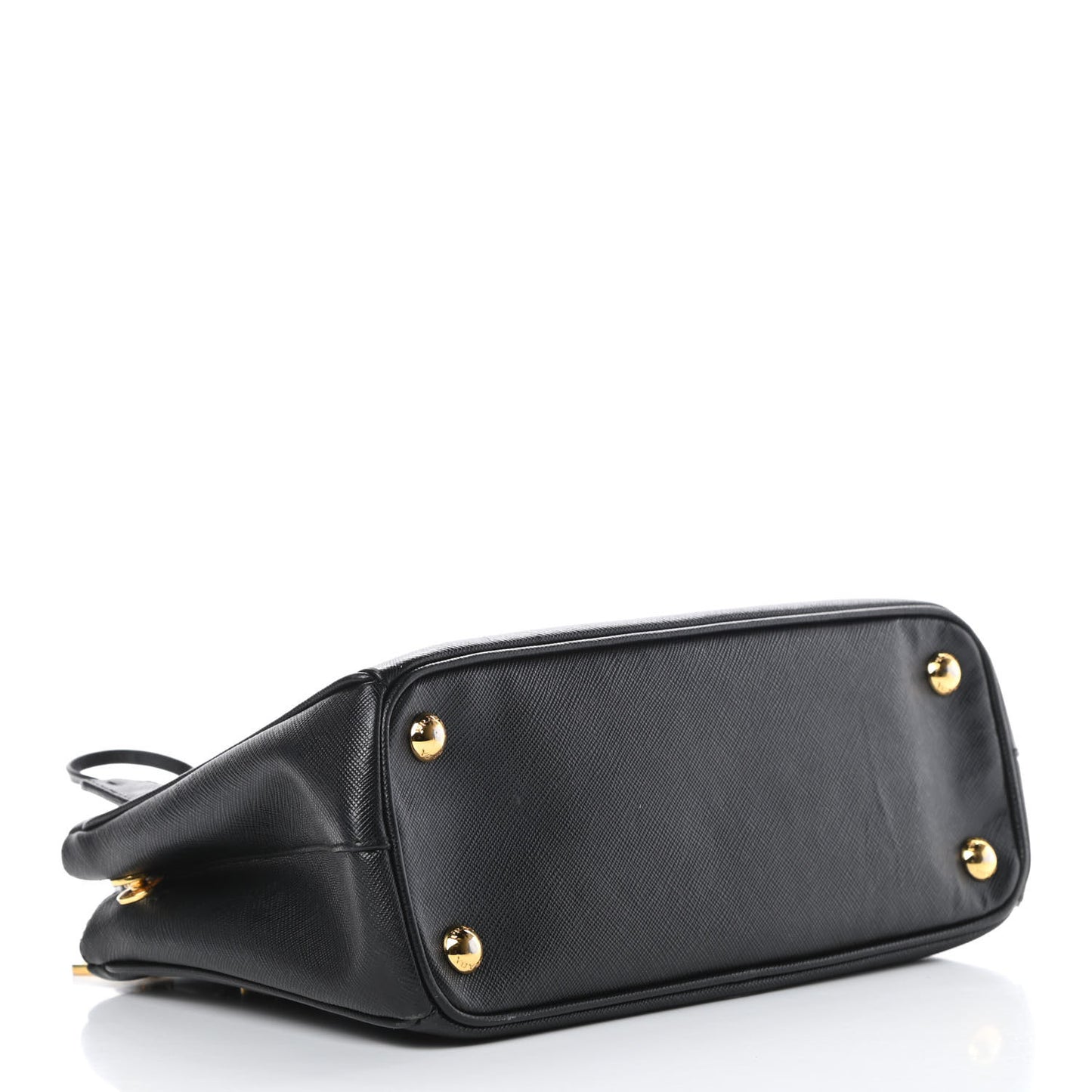 Saffiano Mini Galleria Double Zip Tote Black