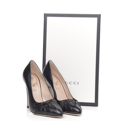 Gucci Nappa Bow High Heel Pumps 35 Black 9 of 9