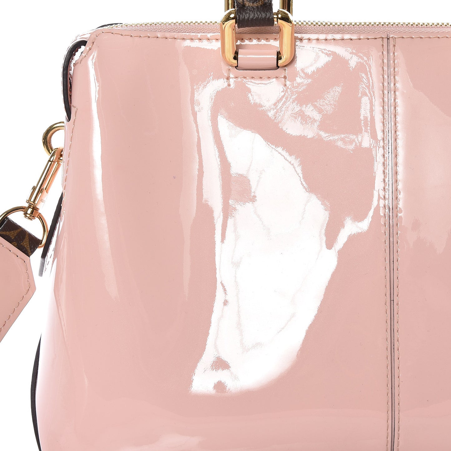 Patent Calfskin Miroir Tote Rose Ballerine