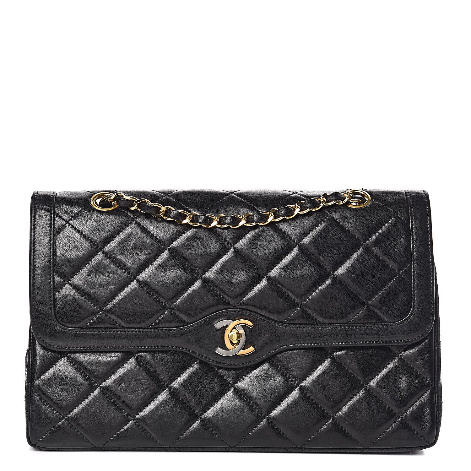 Chanel Lambskin Quilted Medium Double Flap Bag Black 1 of 17