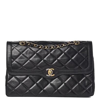 Chanel Lambskin Quilted Medium Double Flap Bag Black 1 of 17