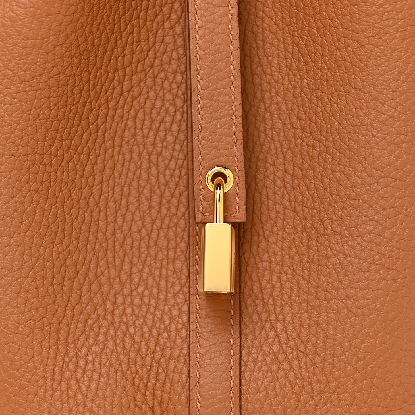 Taurillon Clemence Matte Alligator Picotin Lock Touch 18 PM Gold