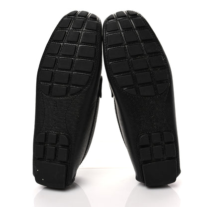 Louis Vuitton Taiga Mens Monte Carlo Car Shoe Moccasin Loafers 8 Black 6 of 11