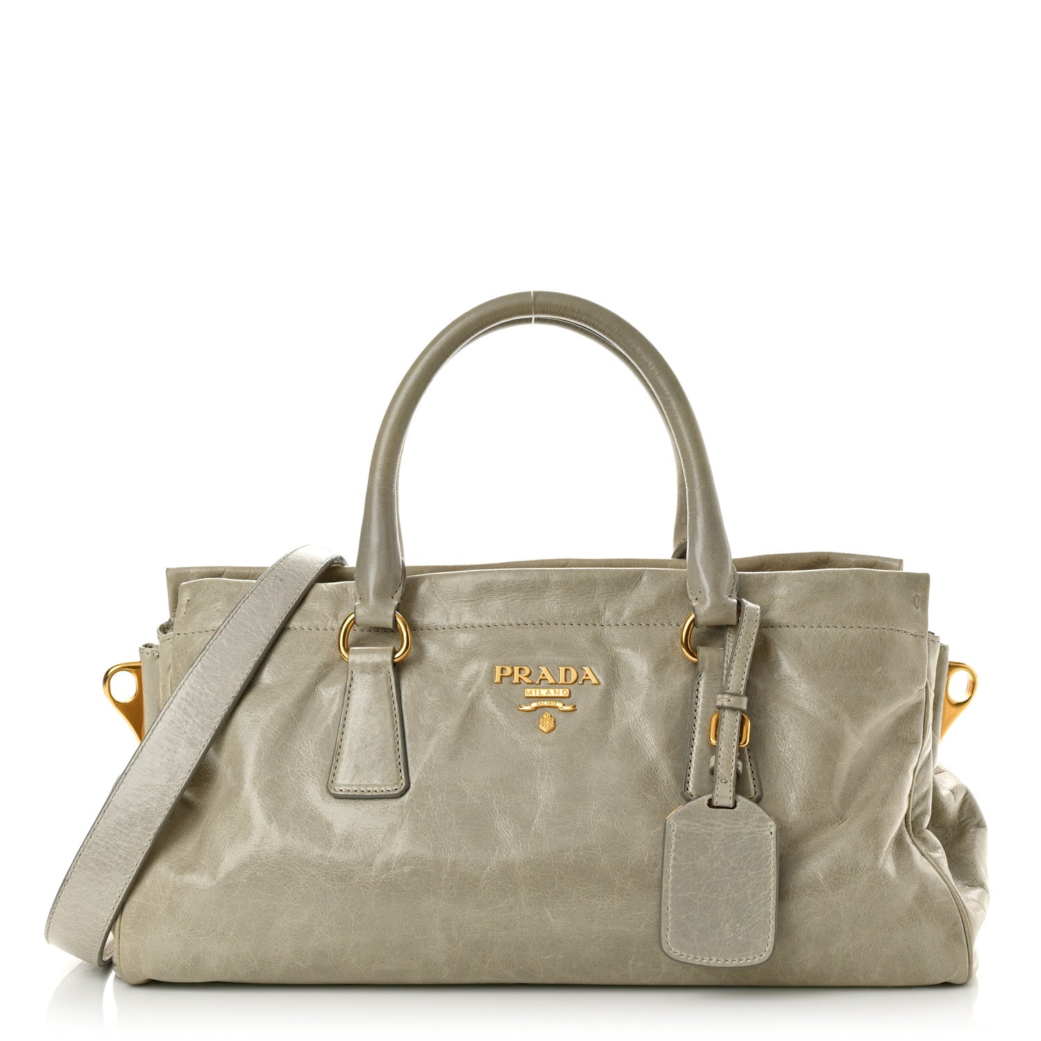 Prada Vitello Shine Shopping Satchel Nube 1 of 12