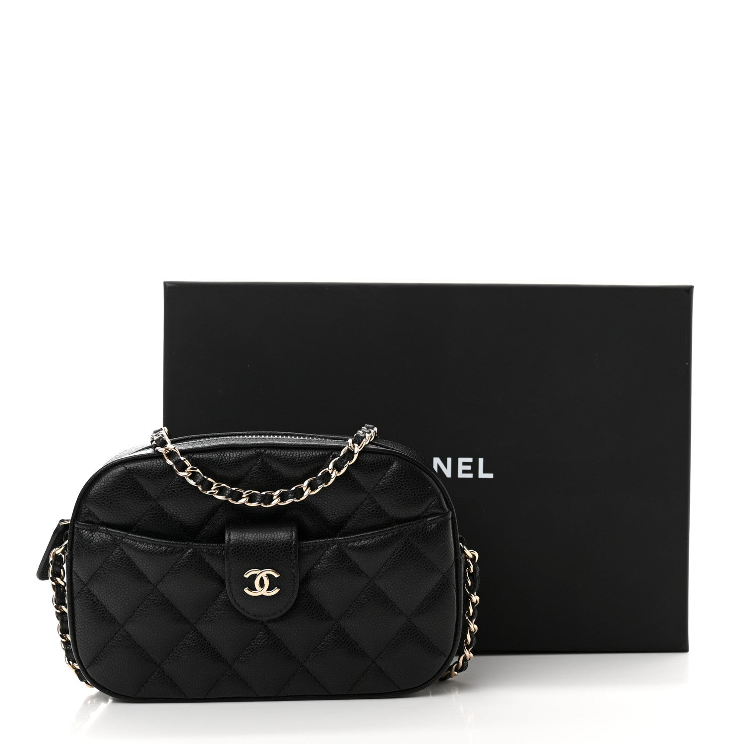 Chanel Caviar Quilted Chain Camera Bag Black 11 of 11