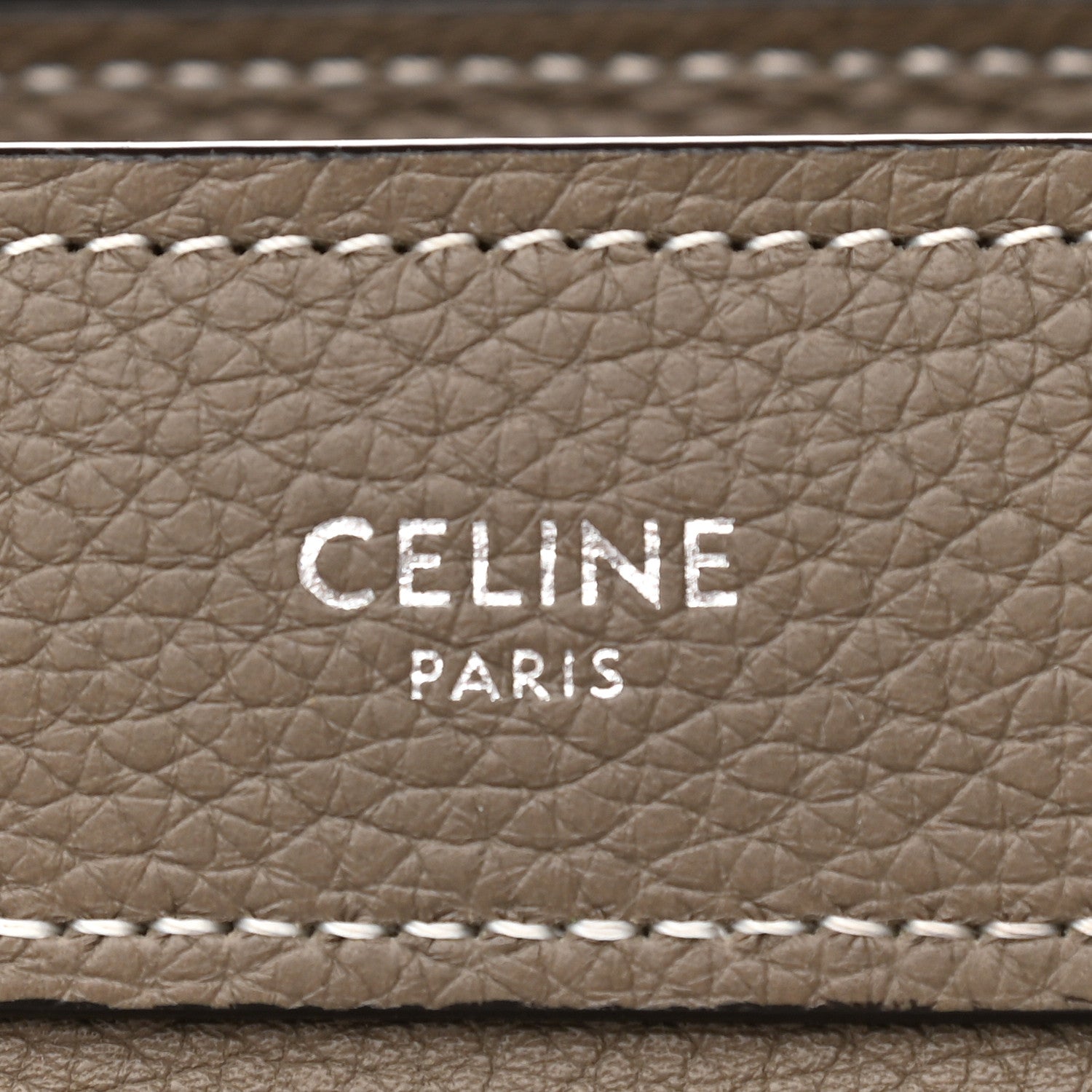 Celine Drummed Calfskin Nano Luggage Souris 6 of 10
