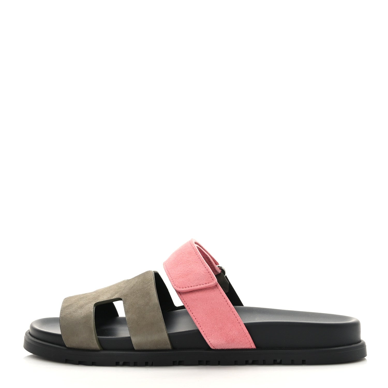 Hermes Suede Goatskin Womens Chypre Sandals 40.5 Toundra Rose Du Desert 1 of 8