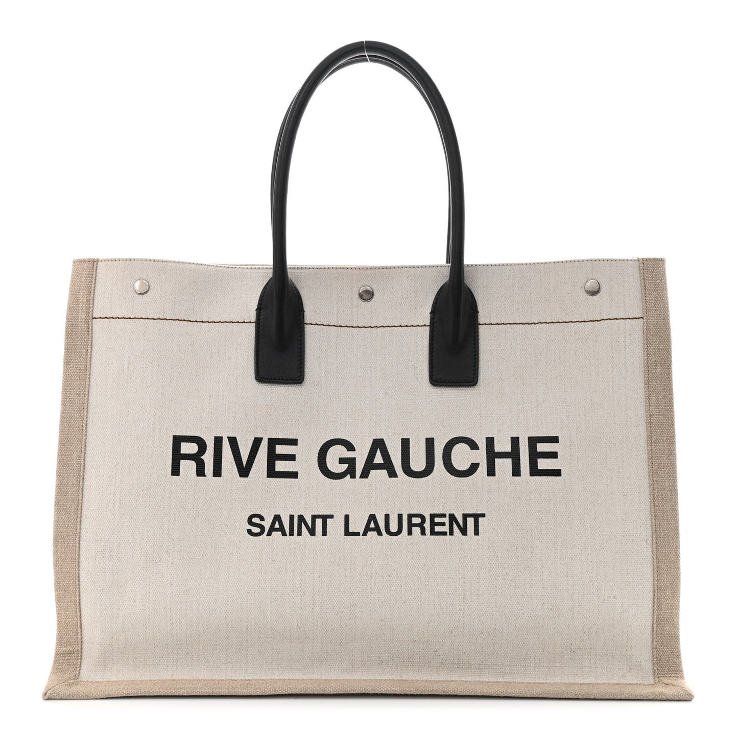 Linen Calfskin Rive Gauche Tote Optic White
