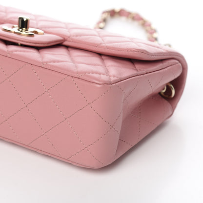 Chanel Lambskin Quilted Mini Rectangular Flap Pink 8 of 10