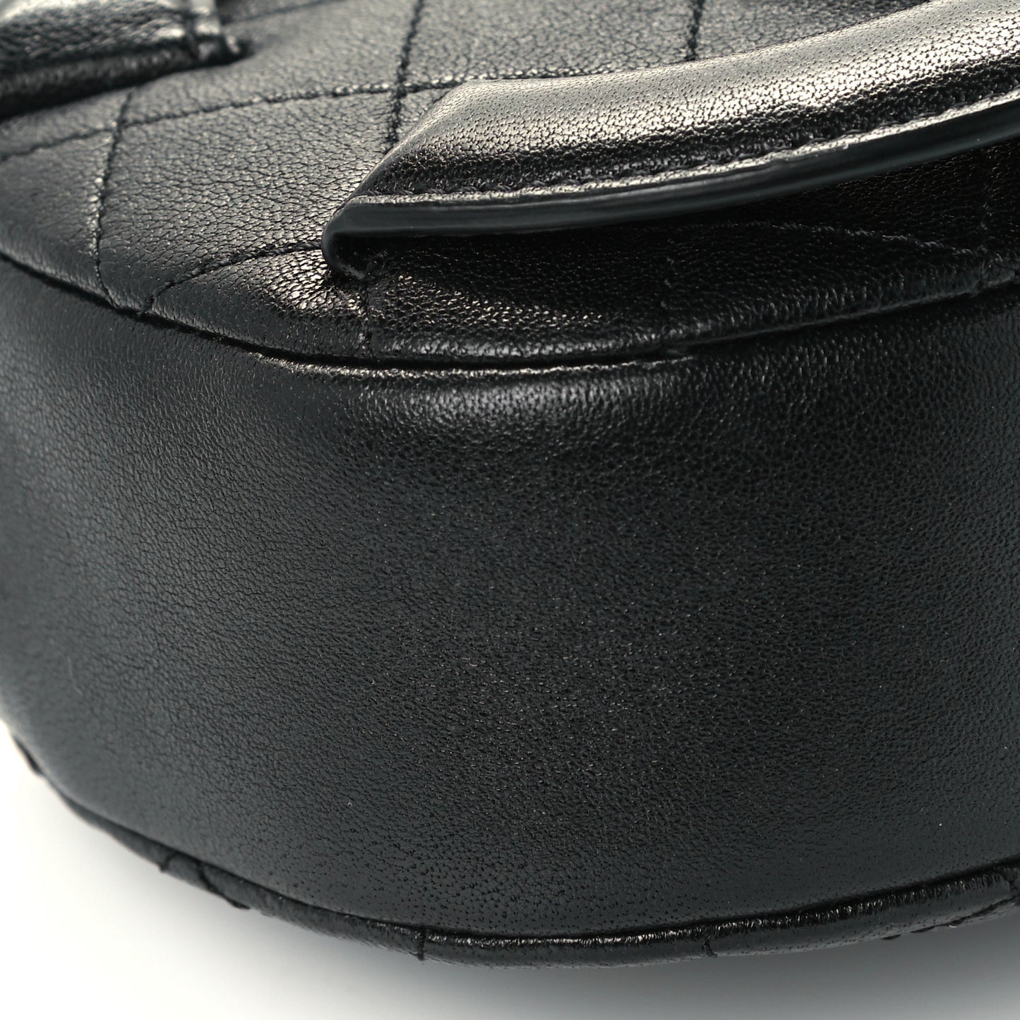 Lambskin Quilted Coco Midnight Camera Case Black