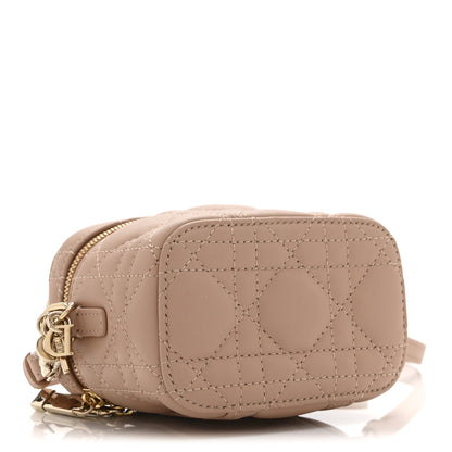 Christian Dior Lambskin Cannage Micro Lady Dior Vanity Case Rose Des Vents 4 of 10