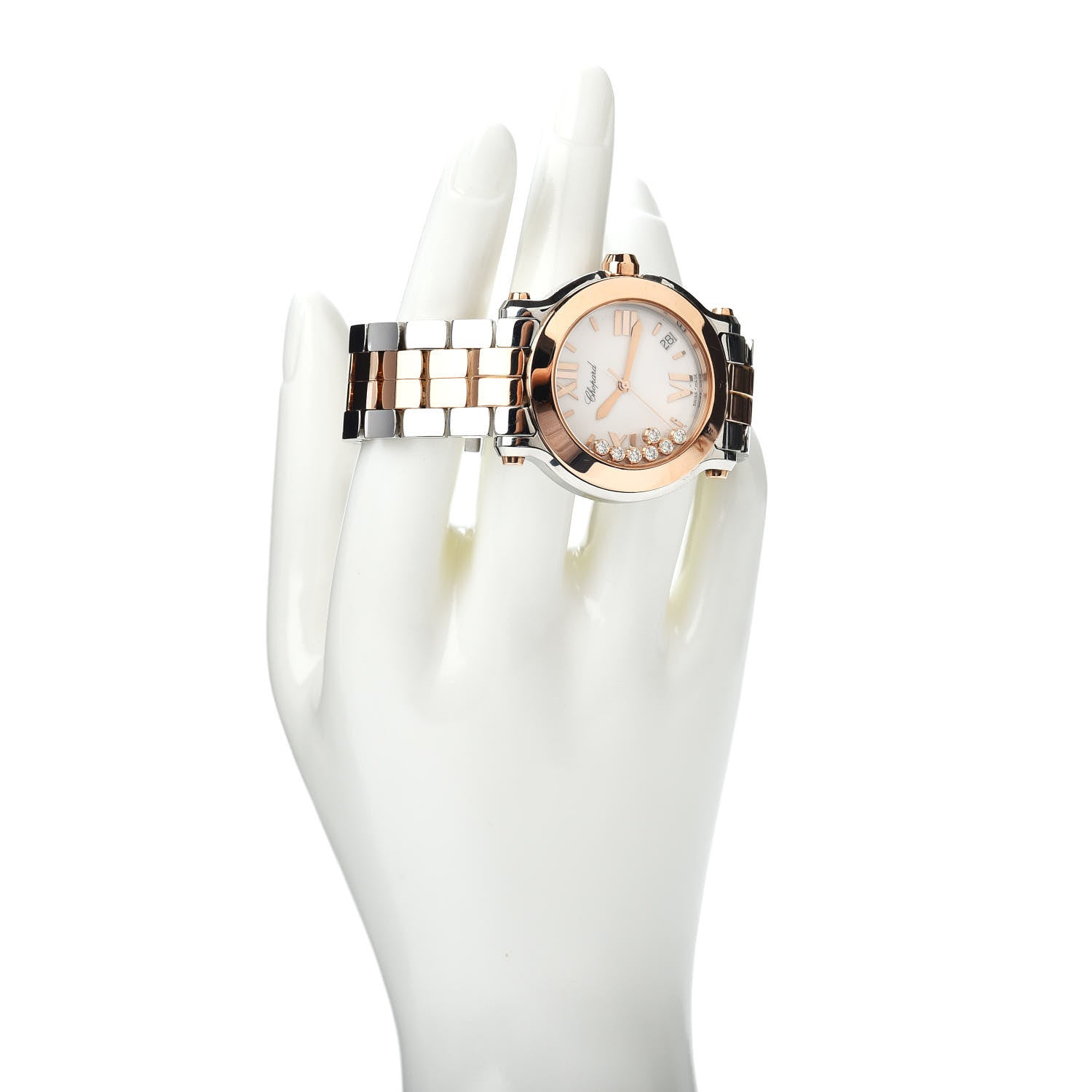 Chopard Stainless Steel 18K Rose Gold 7 Diamond 36mm Happy Sport Quartz Watch 2 of 6