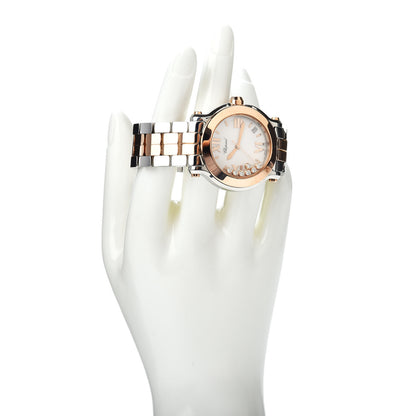 Chopard Stainless Steel 18K Rose Gold 7 Diamond 36mm Happy Sport Quartz Watch 2 of 6