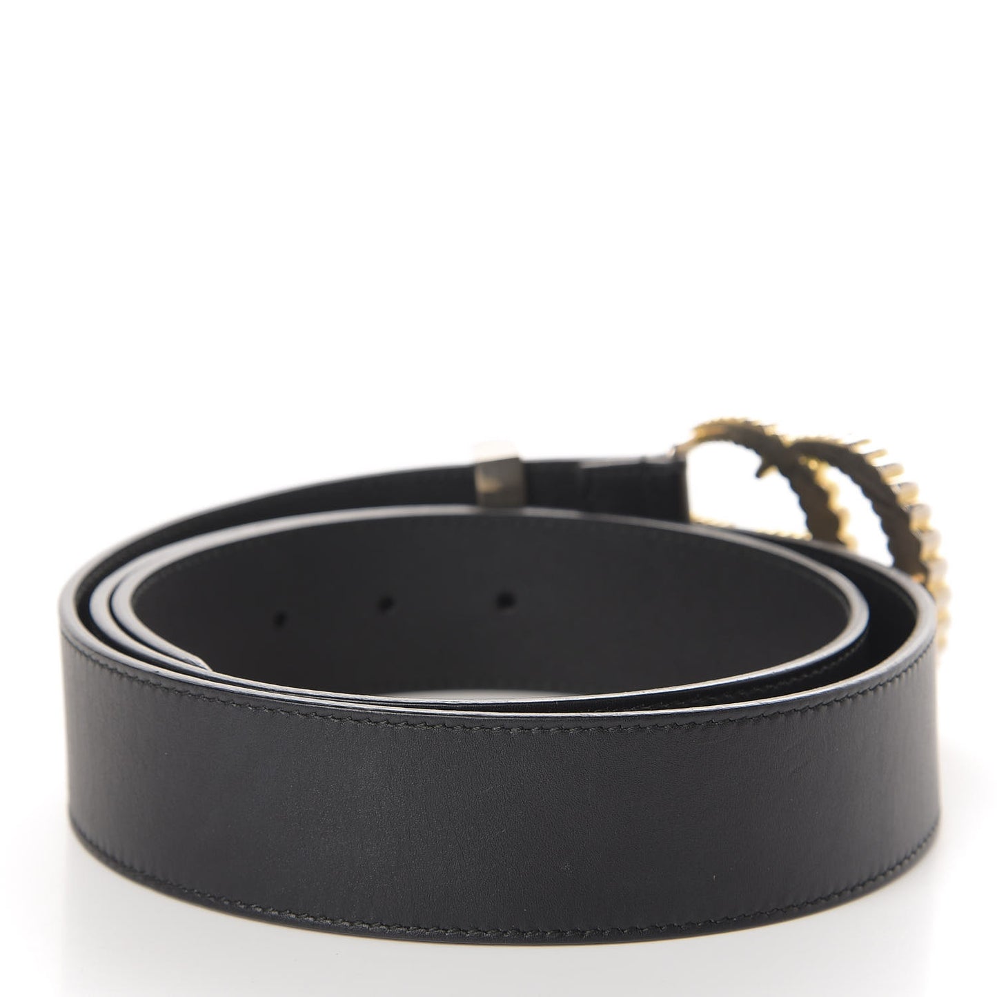 Moon Calfskin Torchon Double G 40mm Belt 105 42 Black