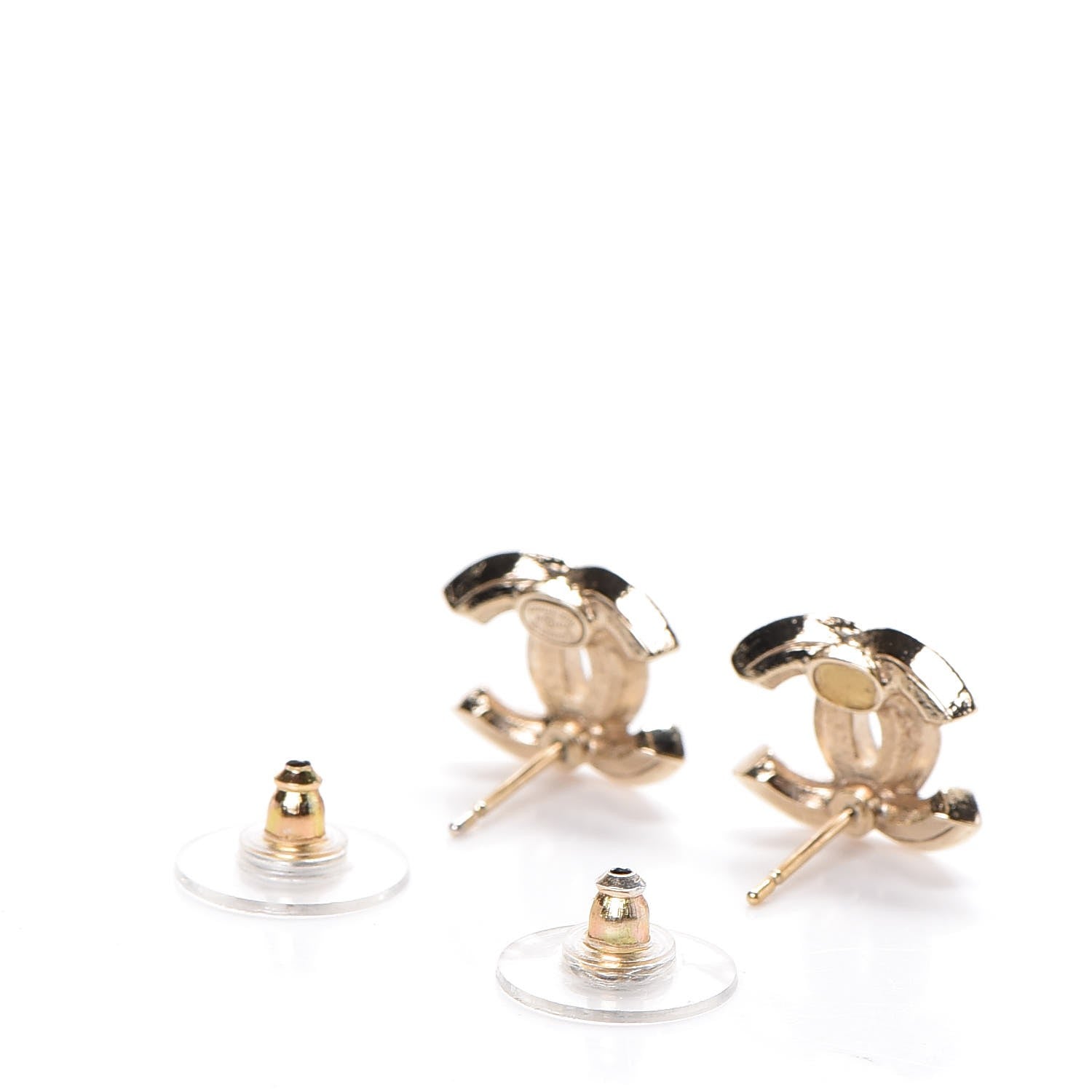 Chanel Crystal CC Earrings Gold 3 of 4