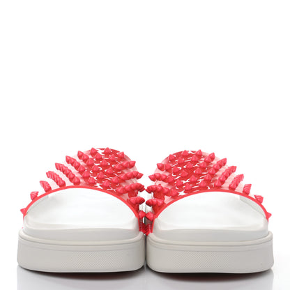 Christian Louboutin Calfskin Donna Studded Pool Fun Platform Flat Slide Sandals 41.5 Floride 2 of 10