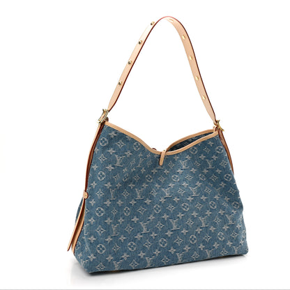 Louis Vuitton Monogram Denim CarryAll MM Blue 4 of 12
